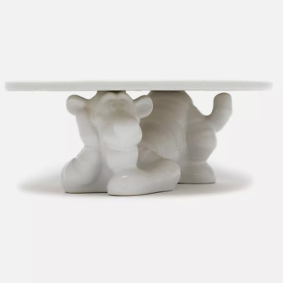 Disney Tigger Cake Plate NEW Ceramic Winnie Pooh White Stand Sculpture - Picture 2 of 5